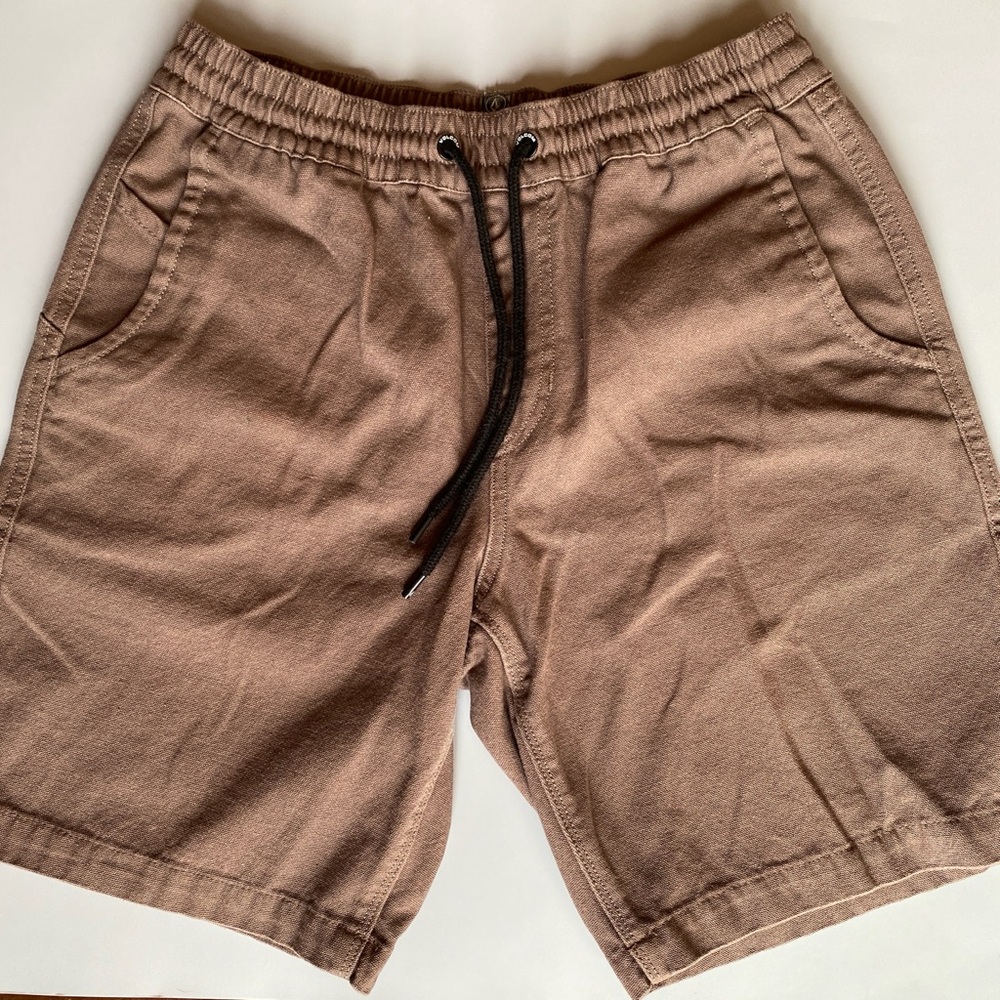 Men’s volcom brown drawstring shorts cotton cargo small